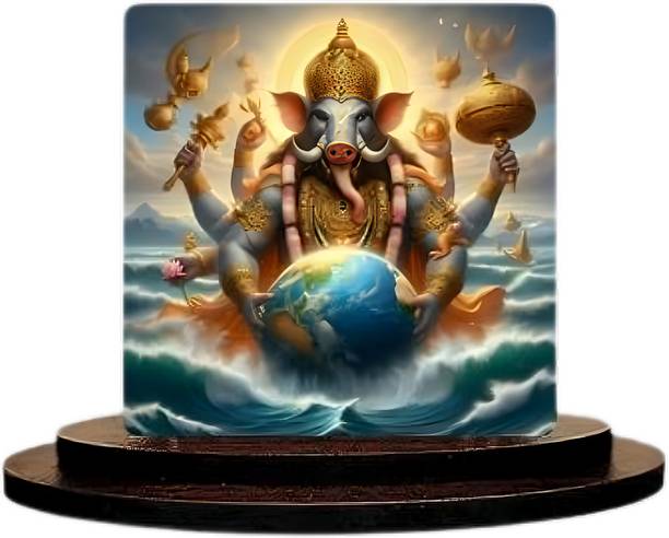 Sky Creation Lord Varaha Wooden Car Dashboard Idol Divine Earth Protector (Pack of 1) Decorative Showpiece  -  12 cm