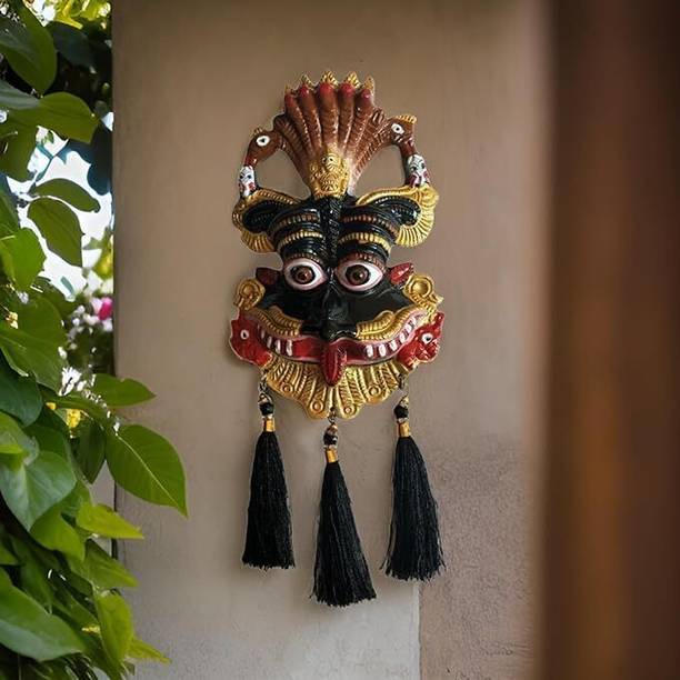 salvusappsolutions Narsingh Kirtimukha Wall Hanging Face Mask Nazar Battu (Black_3.5x6 INCH) Decorative Showpiece  -  15 cm