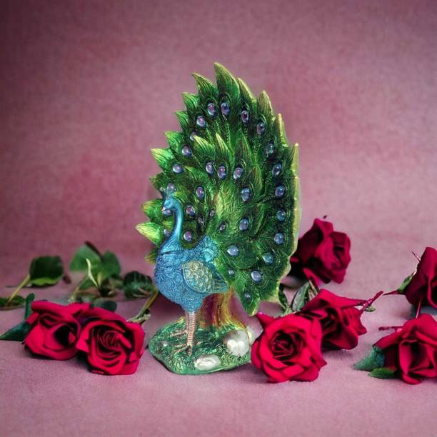 Chocozone Dancing Peacock Showpiece for Living Room Decorative Items Home Decor Gifts Decorative Showpiece  -  27 cm