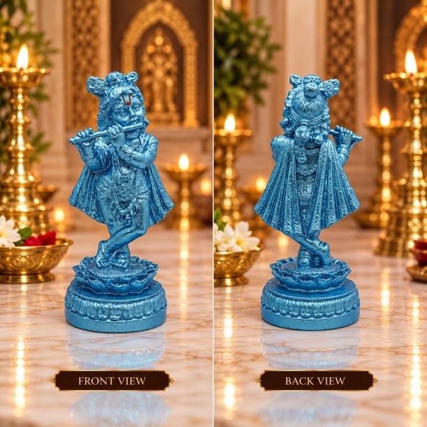 SBBCO Radha Vallabh Krishna Standing Flute Statue Decorative Showpiece - 4.3 cm