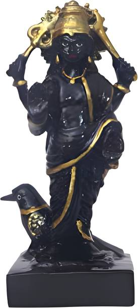 HUBZONES Marble Lord Shani dev God Idol Handicraft Statue Spiritual Puja Vastu Fegurine Decorative Showpiece  -  20 cm