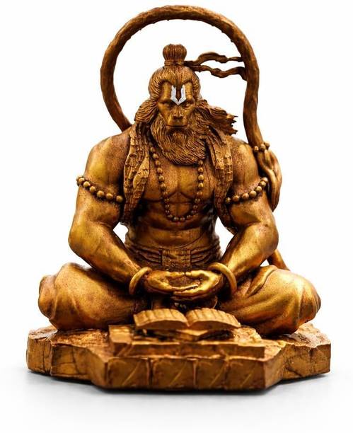 BBS BACKBONE Hanuman Ji Murti Lord Bajrangbali Dhyan Mudra Meditation for Home Car Dashboard Decorative Showpiece  -  10 cm