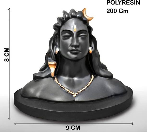 SBBCO Divine Edge Polyresin Adiyogi Shiv Ji Statue For Pooja Room & Car Dashboard Decorative Showpiece  -  8.21 cm