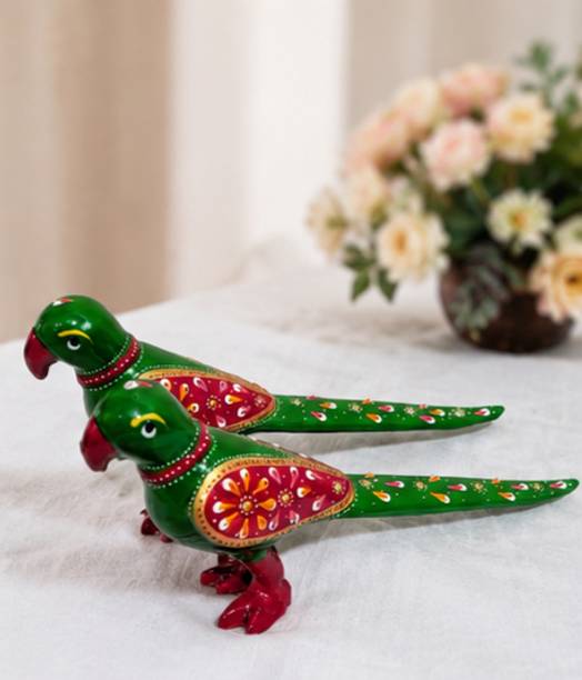 SHILPKAAR Twin Parrot Decorative Figurine Decorative Showpiece - 5 cm