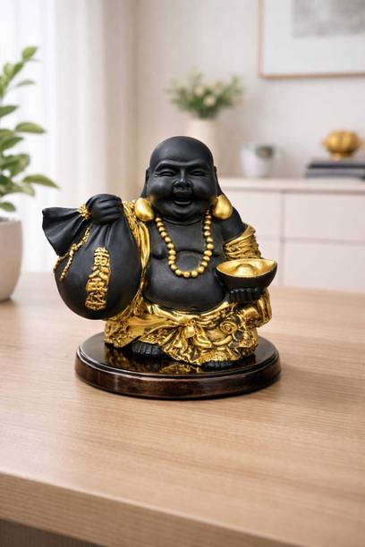 Casa Vaidik Stdio Laughing Budda Statue Decorative Showpiece  -  16 cm
