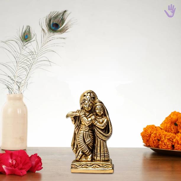 BALGOPAL GHANTE AND MURTY WALE brass radha krishna idol fine quality Decorative Showpiece  -  6.35 cm