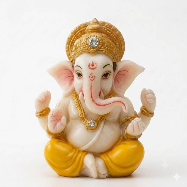 Murtiva decor Ganesh Idol for Car Dashboard, Home Decor Showpiece & Gift for Pooja Decorative Showpiece  -  7 cm