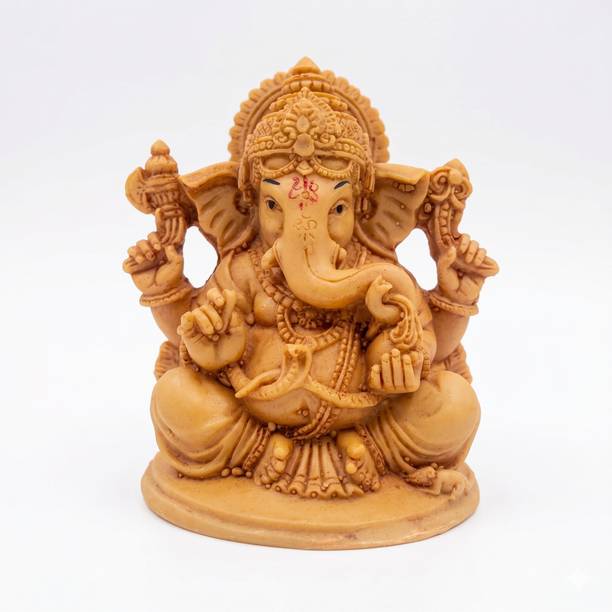 IDOLCRAFT Ganpati Idol for Car Dashboard & Home Mandir Small Ganesh Ji Murti Decorative Showpiece  -  12 cm