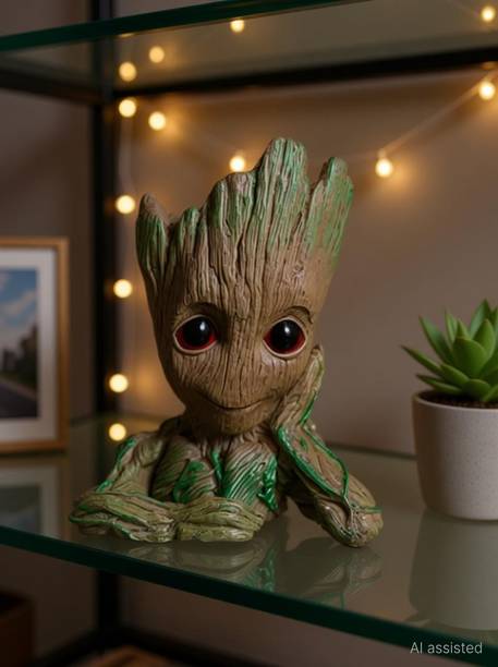 fitlife Creative Cute Thinking Groot Stationary Pen Pencil Stand Decorative Show