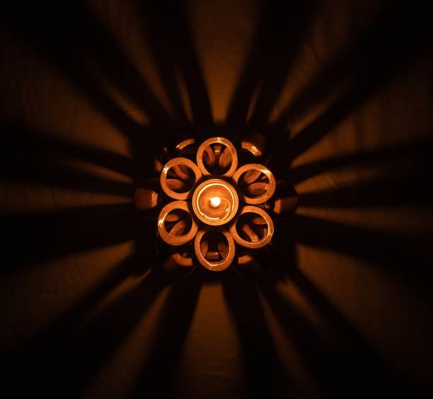 MBDB Bamboo Candle Stand Decorative Showpiece  -  8.1 cm