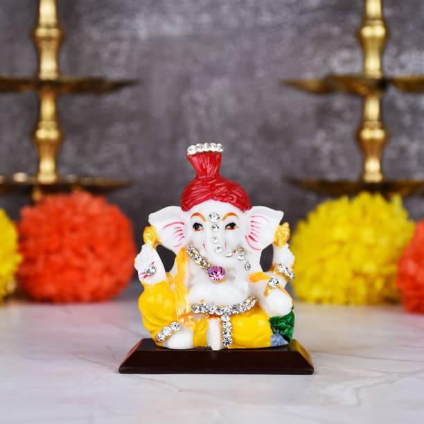 KRITILIFE Lord Ganesha Idol 3.1 Inch for Car Dashboard |Ganpati Murti for Office & Gift Decorative Showpiece  -  8 cm