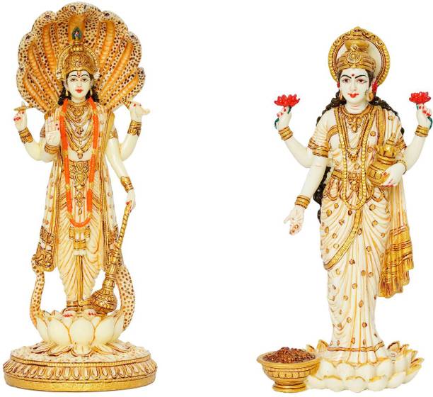 shyam antique creation Laxmi Vishnu Ji Standing Statue Lakshmi Narayan Murti Idol for Diwali Home Decorative Showpiece  -  30.48 cm