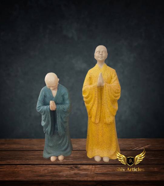 Shiv Articles Surreal Monk (Set Of 2) of The World Artifact Decorative Showpiece - 32.4 cm