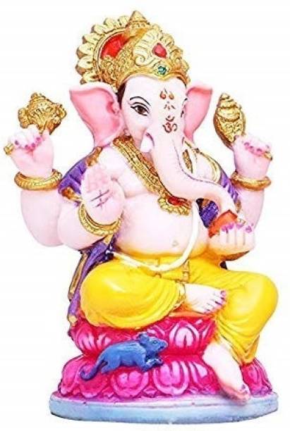 Idole Ganesh Ji Murti Ganesh Statue for Home Pooja Room Gift Showpiece Idol Decorative Showpiece  -  10 cm