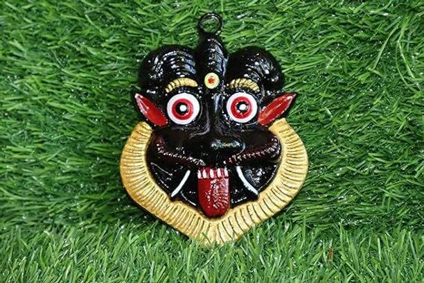 Truedivine Mahakal Face Mask Nazar Battu- Wall Hanging for Evil Eye Protection Decorative Showpiece  -  3 cm