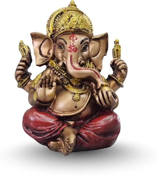 HOMESTA Divine Ganesha Statue | Ganesha Murti for Home Décor GM08 Decorative Showpiece  -  12 cm