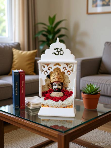 Pawandeep Shri Khatu Shyam Mandir 9 CM Khatu Shyam Decorative Showpiece  -  10 cm