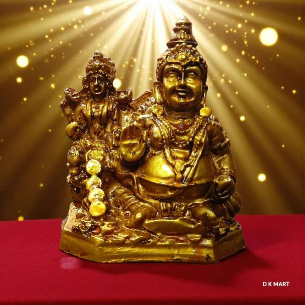 D K MART Kuber Lakshmi Idol For Home, Office Table, or Pooja Room Decorative Showpiece  -  9 cm