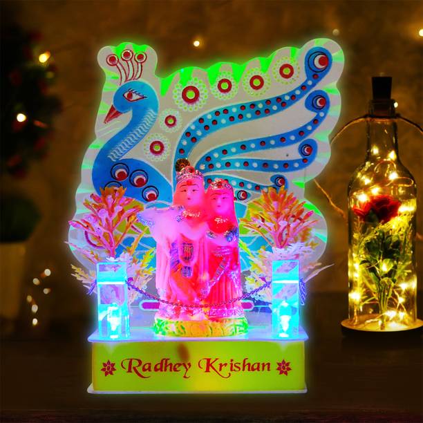 Awesome Craft Krishna Radha gift with light Idol Showpiece For Home Décor, Gifts Decorative Showpiece  -  17 cm