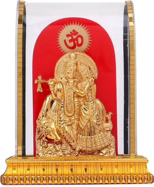 Awesome Craft Radha Krishna Statue In Golden Decorative Showpiece  -  12.5 cm