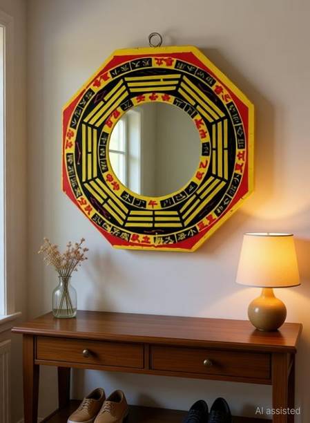 SWISS WONDER Feng Shui Bagua Pakua Convex Mirror Deflect Negative Energy & Protection Decorative Showpiece  -  15.24 cm