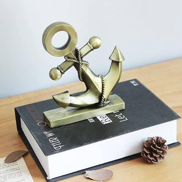 Nexshop SHIP ANCHOR SHOWPIECE BRASS Statue for Home & Office Decoration Decorative Showpiece  -  9.05 cm