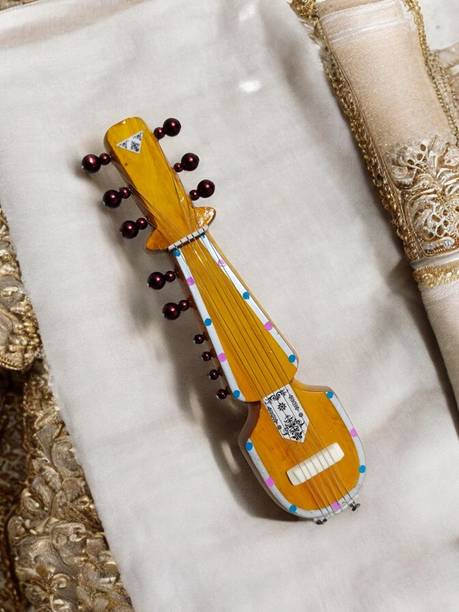 GiftChowk Miniature Esraj Musical Instrument – Handcrafted for Classical Music Lovers Decorative Showpiece  -  18 cm
