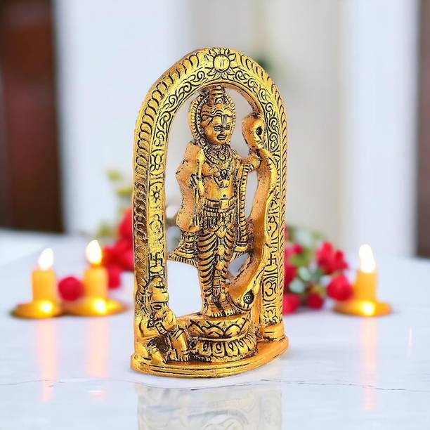 DreamKraft Metal Ram Lalla Idol Murti in Ayodhya Mandir for Home and Office Decorative Showpiece  -  16 cm