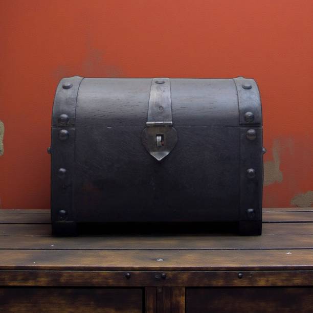 Diggy Arts Antique Wooden Box Decorative Showpiece  -  14 cm