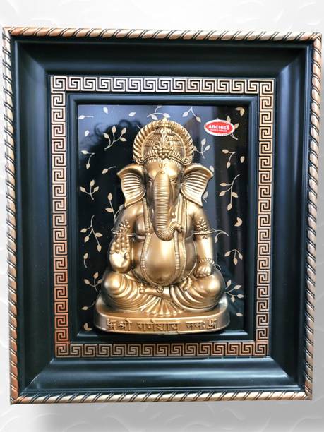 THEGREEKDECOR Ganesh Ji Idol Wall Hanging Frame (12 x10 inch) Decorative Showpiece  -  30 cm