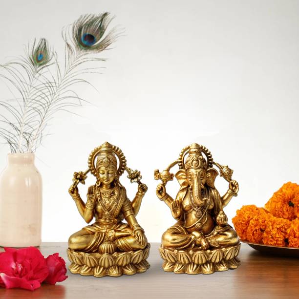 BALGOPAL GHANTE AND MURTY WALE brass laxmi ganesh fine quality Decorative Showpiece  -  5.08 cm