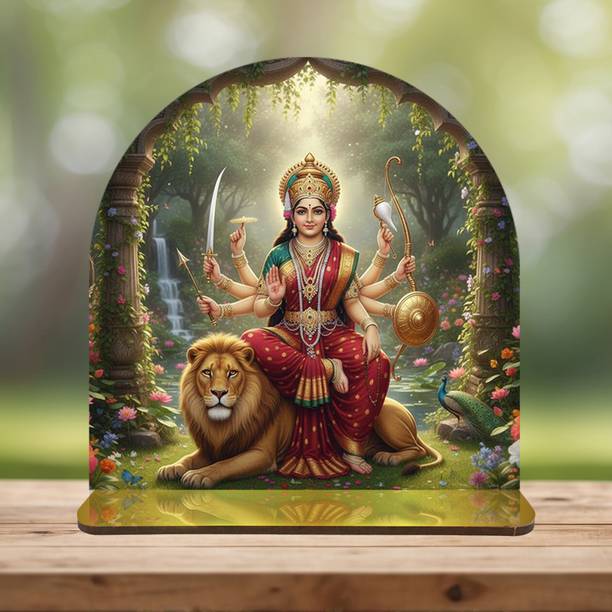 Kaqeink Maa Durga Tabletop Idol Decorative Showpiece  -  14.224 cm