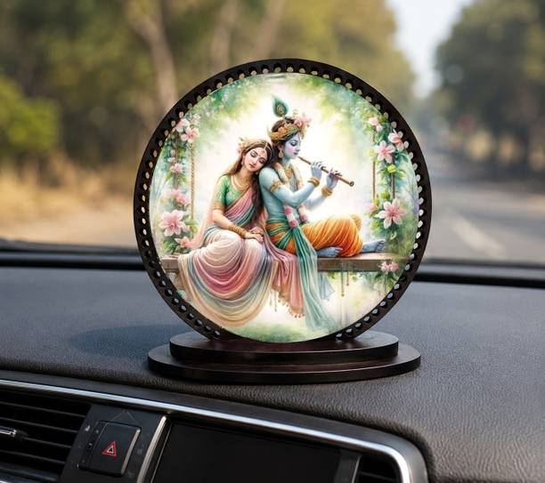 Flyvill radha krishna car dashboard Decorative Showpiece - 10 cm