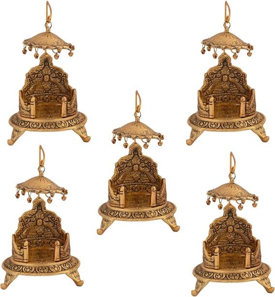 Shri Kaila Maa Art Gallery OVAL SHAPED LADDU GOPAL SINGHASAN Decorative Showpiece  -  18 cm