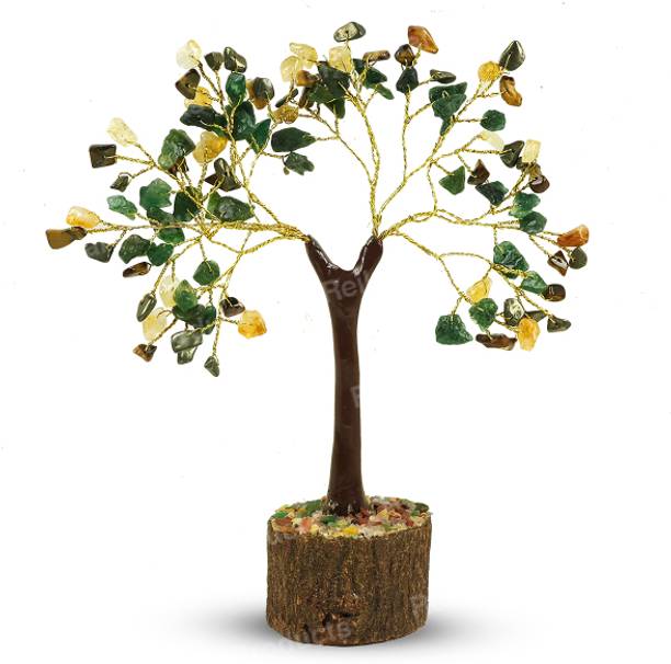 REIKI CRYSTAL PRODUCTS Natural Crystal Stone Money Wealth Tree 100 Beads Chip Tree Decorative Showpiece  -  19 cm