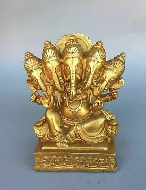welno international Panchmukhi Ganesh Idol - Ganesha murti - 5 face Ganesh ji Statue (Pack of 2) Decorative Showpiece  -  6 cm