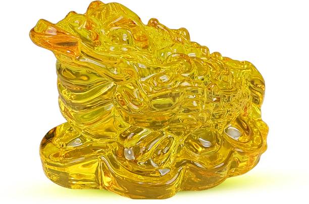 REIKI CRYSTAL PRODUCTS Fengshui Vastu Glass Frog for Wealth Luck Happiness Success And Financial Gains Decorative Showpiece  -  4.5 cm