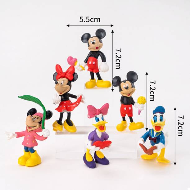 Jagmohan Enterprises 6 Types of Mickey Mouse and Donald Duck as a Toy and Showpiece Decorative Showpiece  -  8 cm