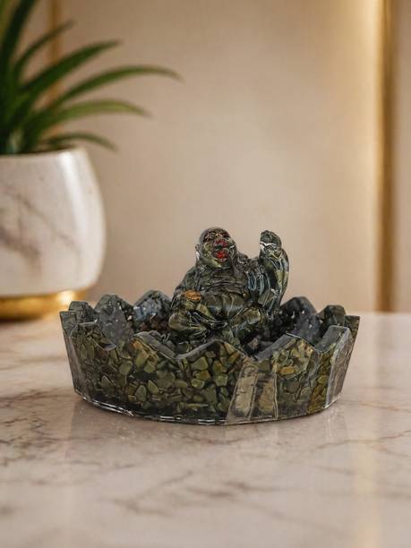 Janta Crystal World Laughing Buddha Fountain Decorative Showpiece  -  12.5 cm