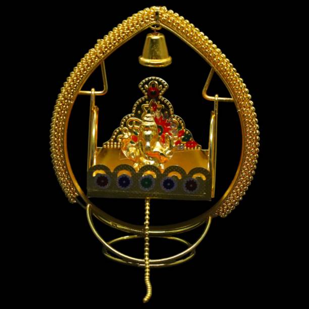 DigiRake Ganesh Jhula | Metal Ganesh ji | Ganesh Swing | Baby Shower Return Gift Decorative Showpiece  -  10 cm