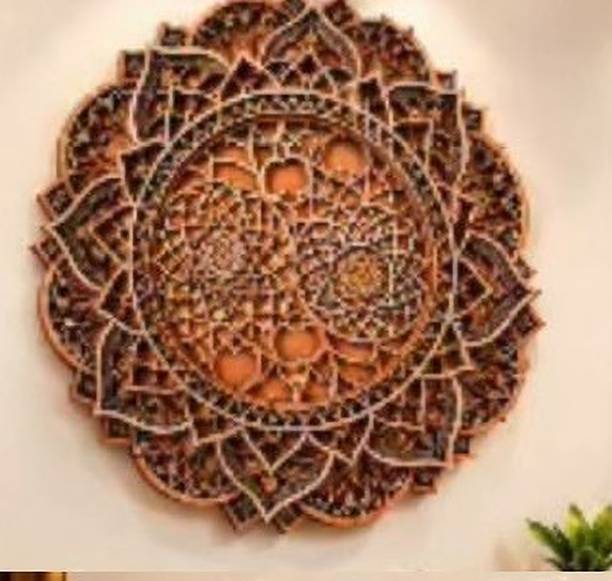SAVITREND Wooden Wall Hanging Wood Art for Home, Office & Temple Décor Decorative Showpiece - 20.38 cm