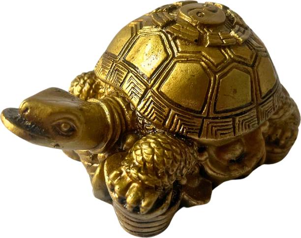 GJ Fengshui Vastu Tortoise House for Good Luck for Home Shop & Office Made in India Decorative Showpiece  -  5 cm