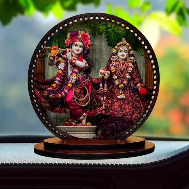GiftzLane Lord Radhe Krishna ji Idol for car Dashboard & Home Decorative Showpiece  -  7.62 cm