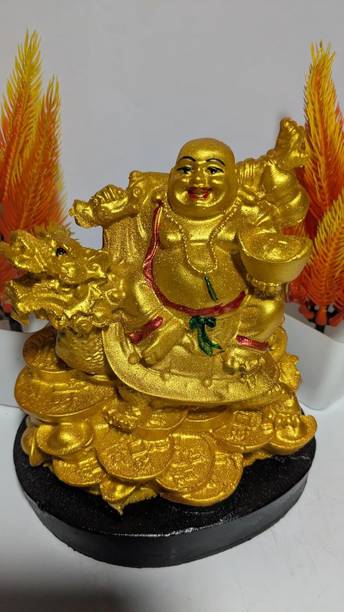 Bcommart Buddha Backflow Incense Burner Resin Waterfall Smoke Decor Decorative Showpiece  -  12 cm