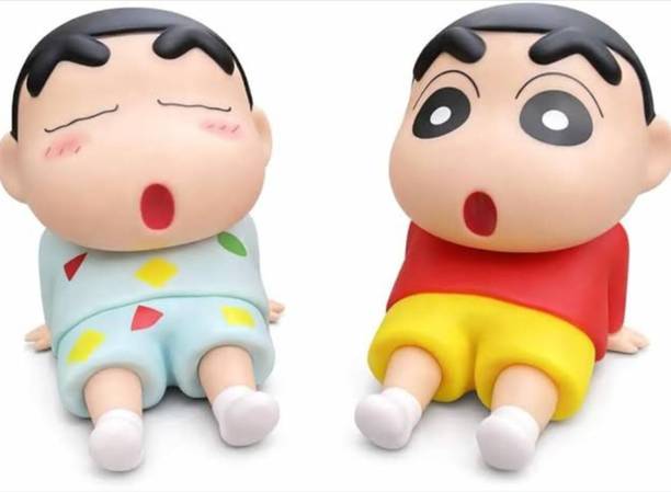 Arbolex Shin-chan Cartoon Figure Toy Set, Cute Anime Bobblehead Doll, Pack of 2 Decorative Showpiece - 5 cm