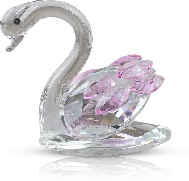 REIKI CRYSTAL PRODUCTS Feng Sui Glass Duck For Home Office Decor, Duck For Good Luck And Prosperity Decorative Showpiece  -  6 cm