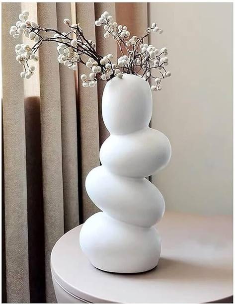 PR HOME DECOR Vase for Home Office Desk Decor and Gifting – Ideal for Fresh Greenery Decorative Showpiece  -  21.59 cm