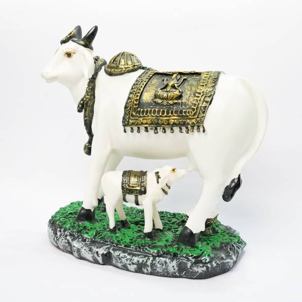 Sai Divya sai divya cow with calf Decorative Showpiece  -  22 cm