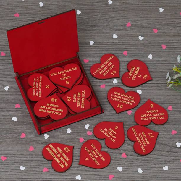 APS Art Plus Store 20 Reasons, Why I Love You Message Box,Greeting Card,Message Pills Gift Set Decorative Showpiece  -  11.43 cm