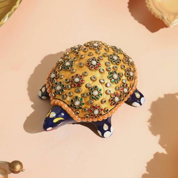 The Spiritual Living Meenakari Tortoise For Good Luck | Feng Shui Turtle For Wish Fulfilling | Kachua Decorative Showpiece  -  2.54 cm